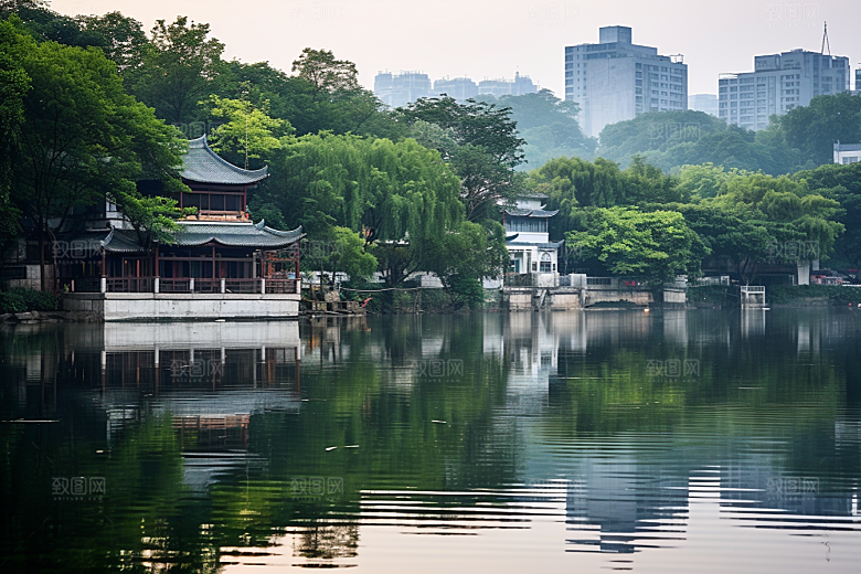 杭州城市风光地标风景摄影图