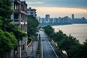 杭州城市风光风景地标摄影图