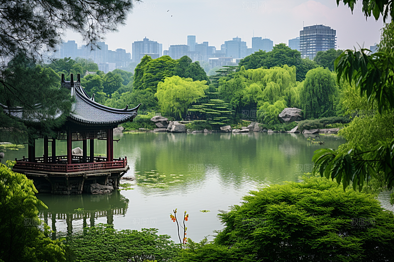杭州城市风光旅游江南摄影图