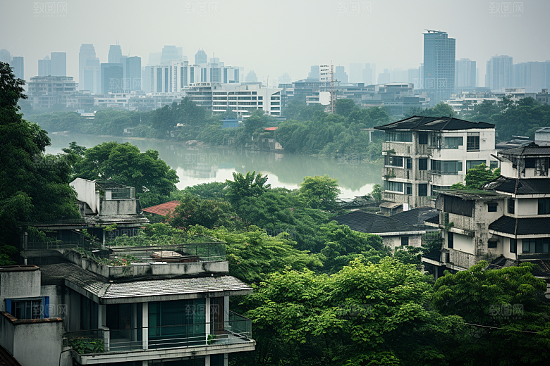 杭州城市风光高清地标摄影图