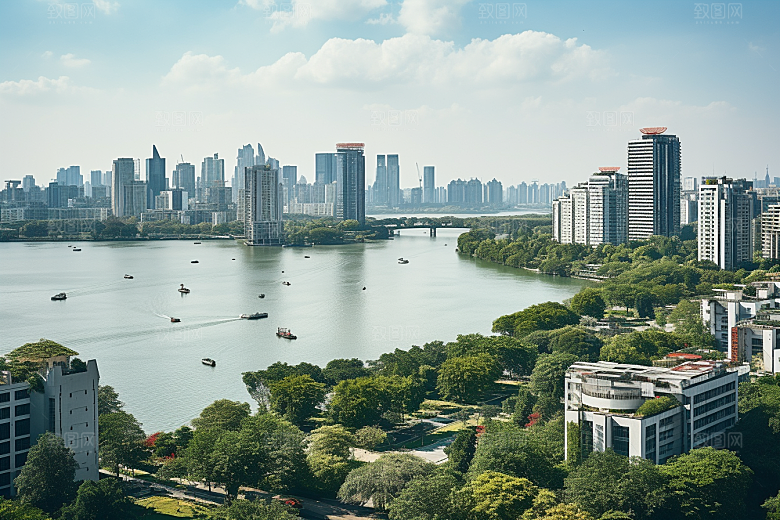 杭州城市风光国内游江南摄影图