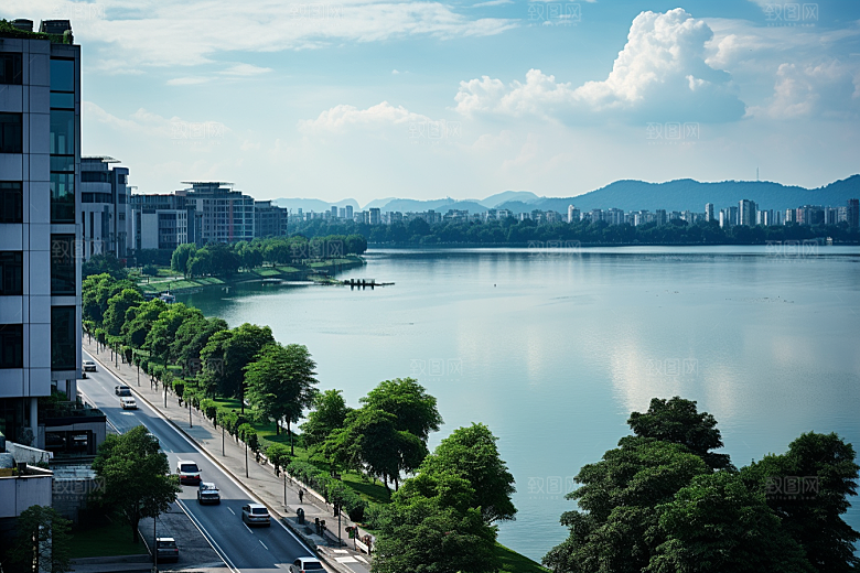杭州城市风光地标风景摄影图