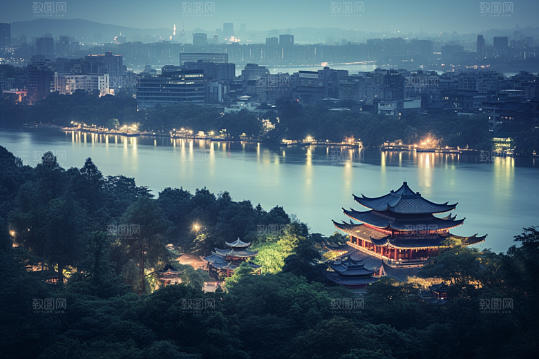 杭州城市风光都市景色摄影图