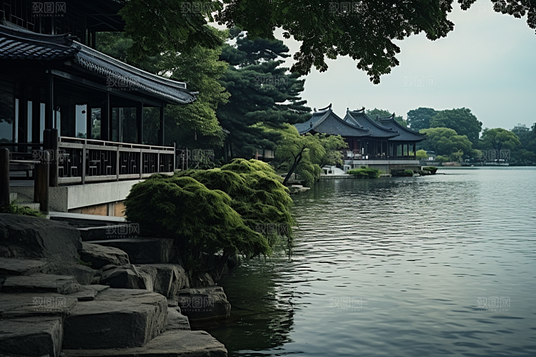 杭州城市风光景色地标摄影图