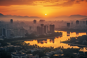 杭州城市风光国内游旅行摄影图