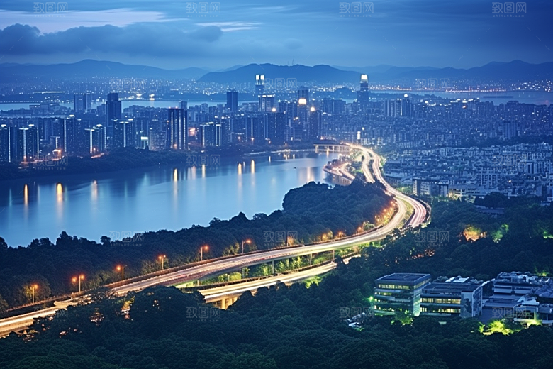 杭州城市风光南宋古都旅行摄影图
