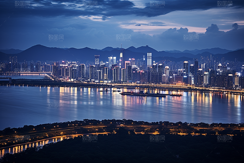 杭州城市风光都市江南摄影图
