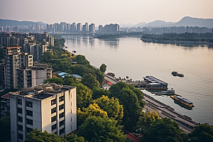 杭州城市风光旅游景色摄影图