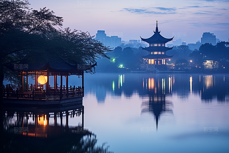 杭州城市风光地标旅游摄影图