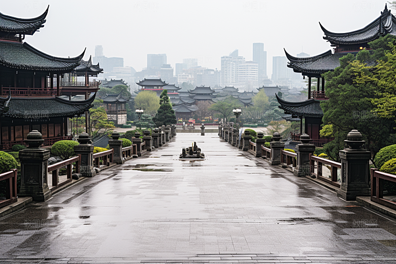 杭州城市风光旅游都市摄影图