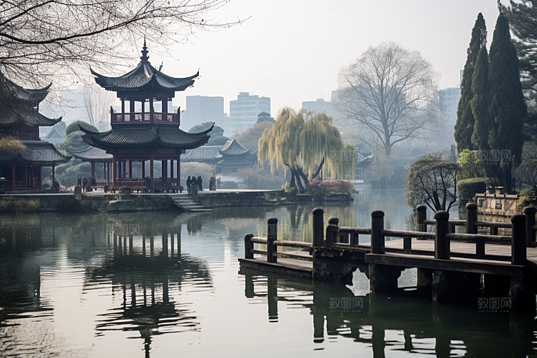杭州城市风光旅行江南摄影图