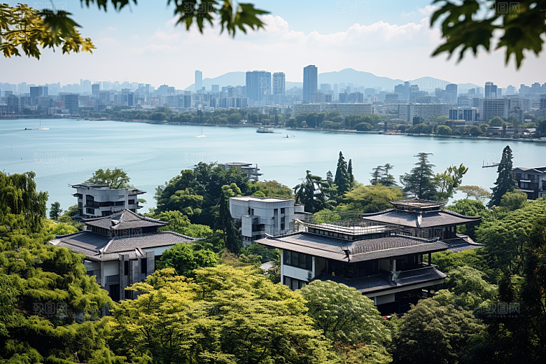 杭州城市风光高清都市摄影图