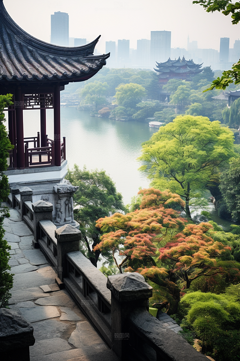 杭州城市风光风景景色摄影图