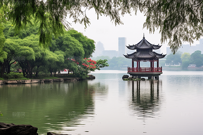 杭州城市风光旅游江南摄影图