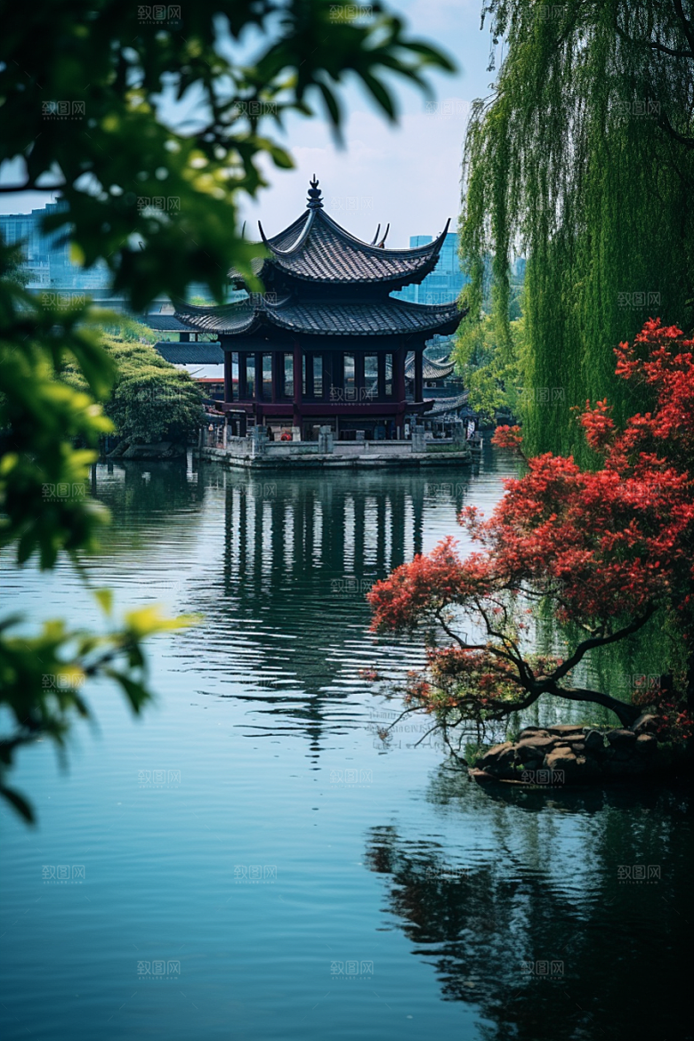 杭州城市风光国内游旅行摄影图