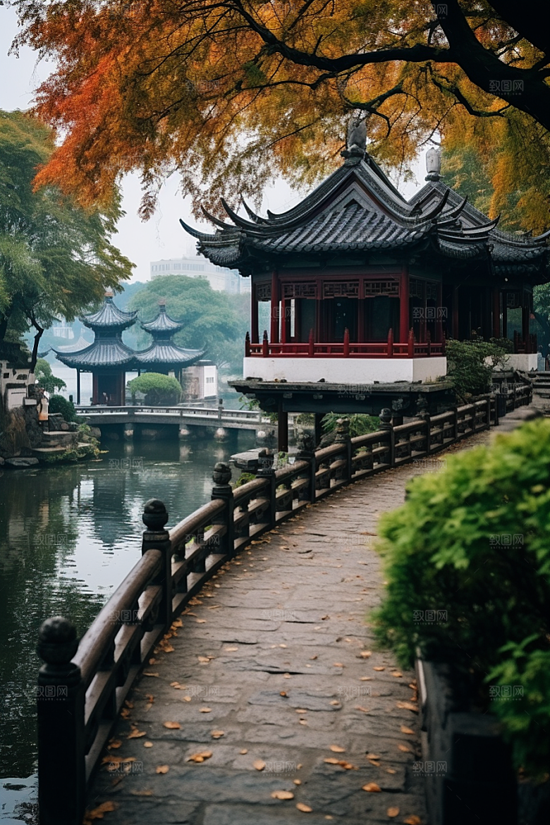杭州城市风光地标旅游摄影图