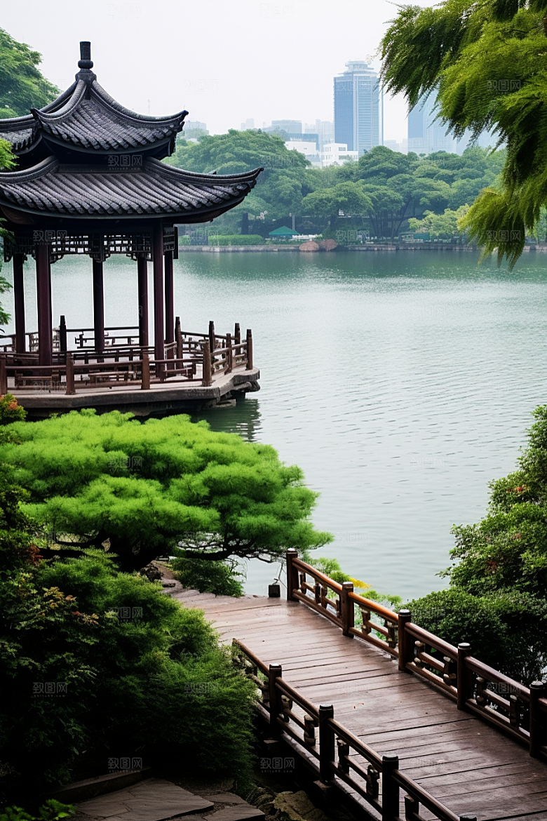 杭州城市风光国内游江南摄影图