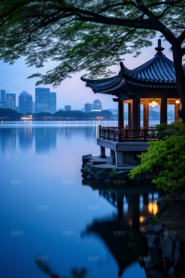 杭州城市风光南宋古都景点摄影图
