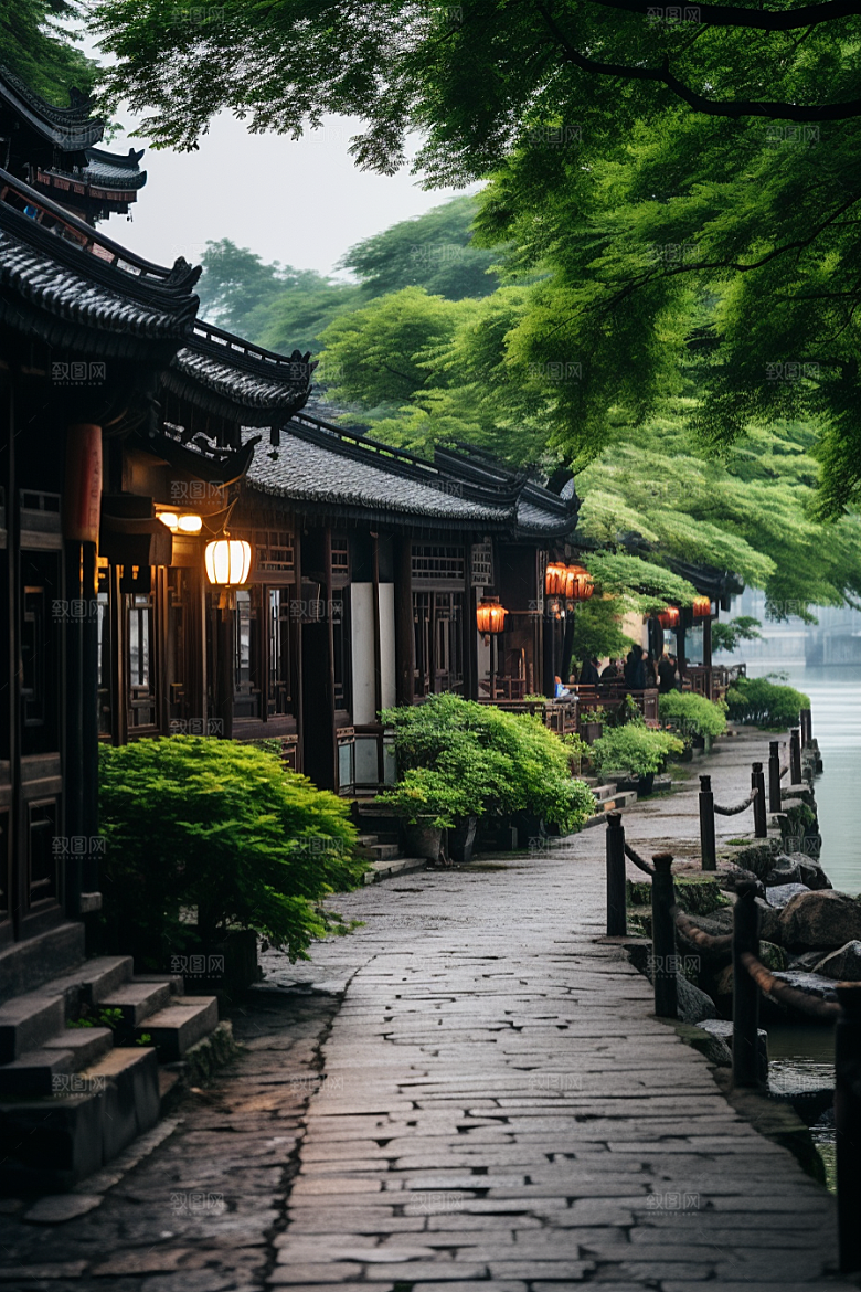 杭州城市风光高清景点摄影图