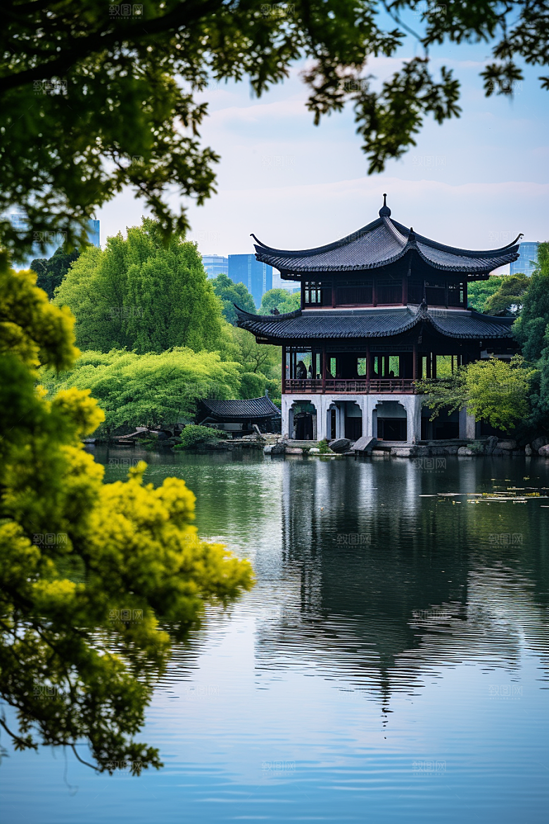杭州城市风光旅游国内游摄影图