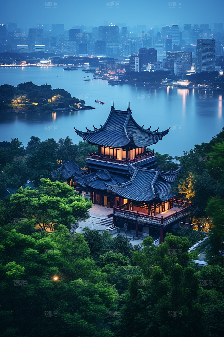 杭州城市风光旅行旅游摄影图