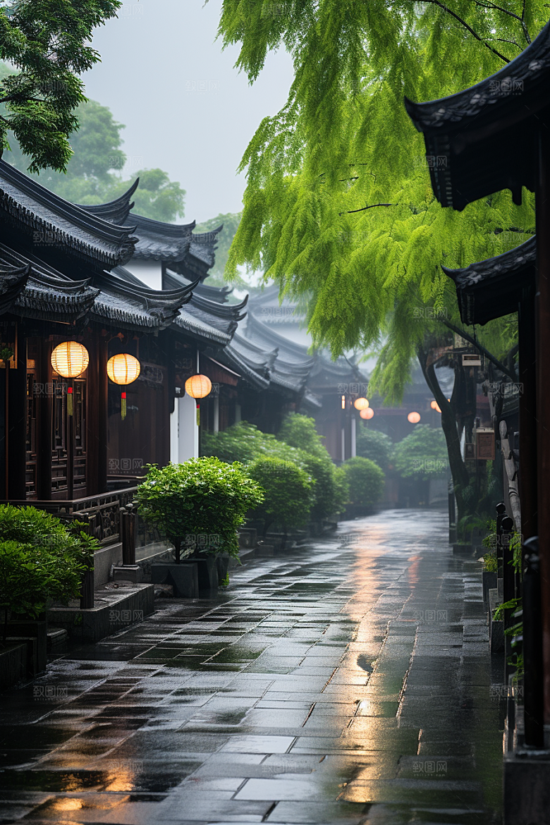 杭州城市风光景点地标摄影图