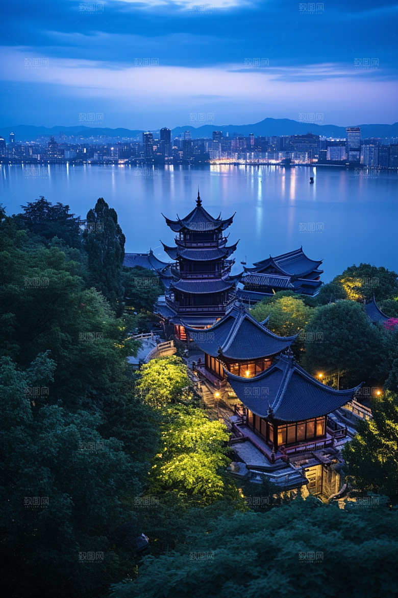 杭州城市风光高清南宋古都摄影图