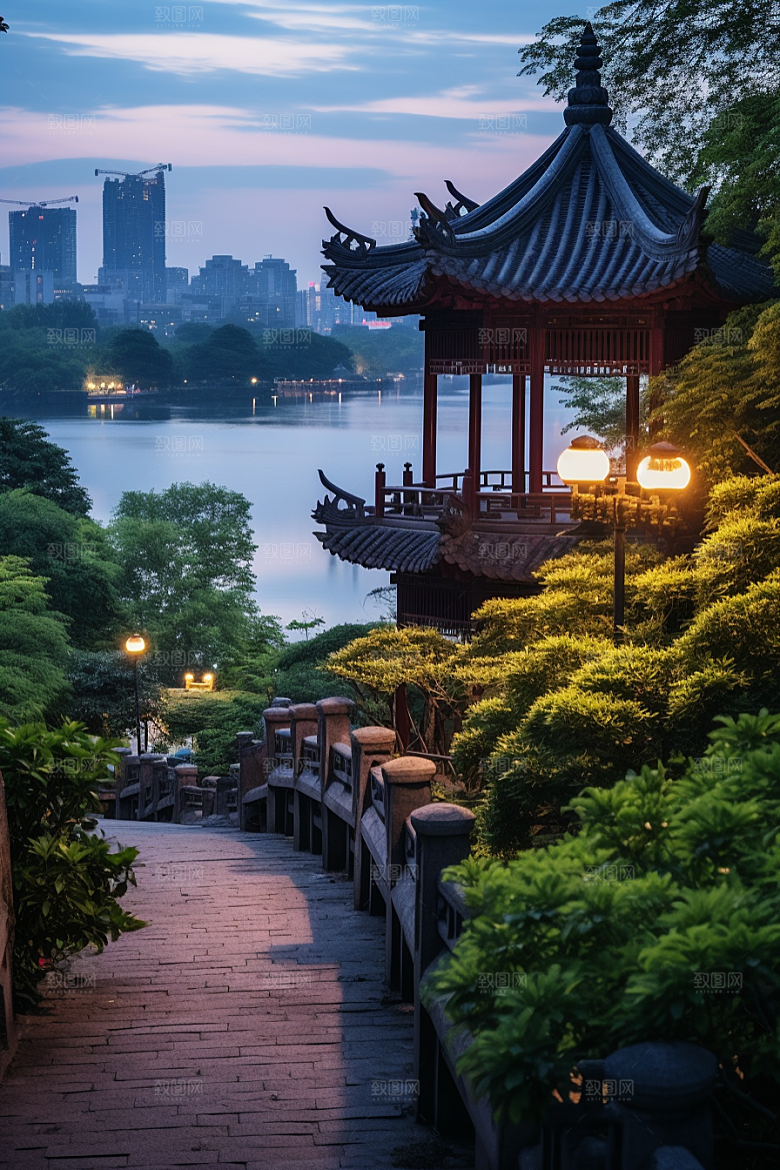 杭州城市风光江南风景摄影图