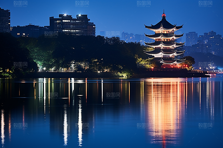 杭州城市风光高清江南摄影图