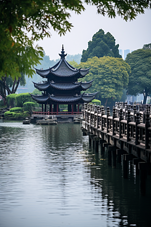 杭州城市风光风景景点摄影图