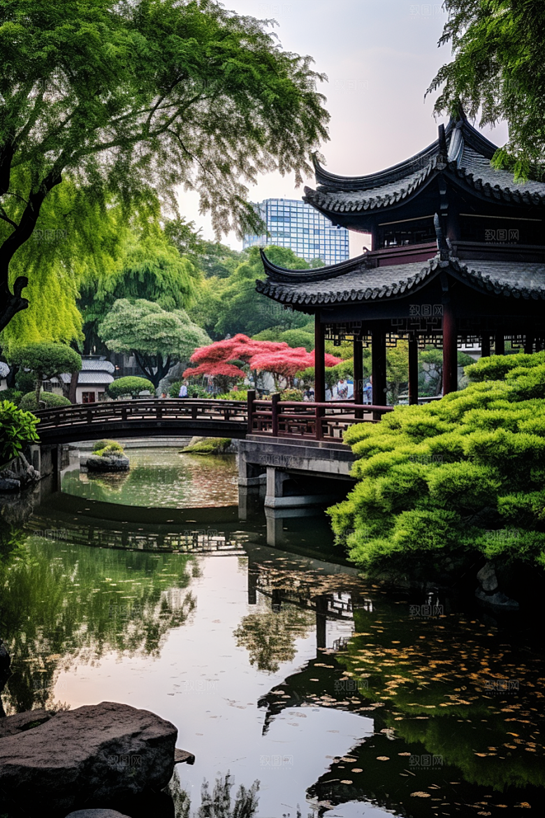 杭州城市风光景点南宋古都摄影图