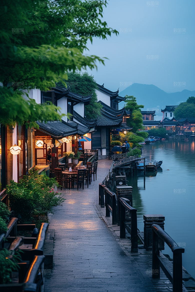 杭州城市风光景色地标摄影图