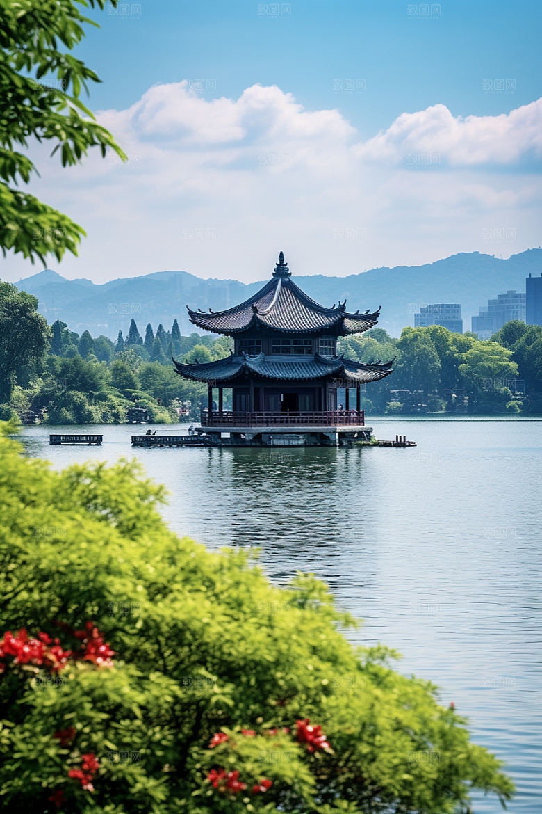 杭州城市风光景色都市摄影图