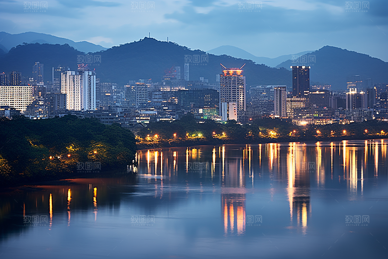 杭州城市风光地标风景摄影图