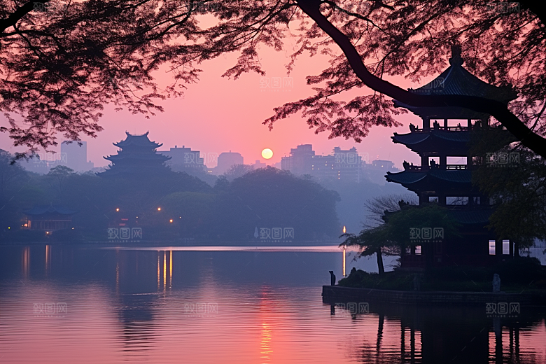 杭州城市风光都市国内游摄影图