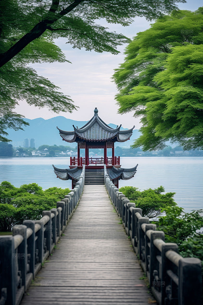 杭州城市风光地标国内游摄影图
