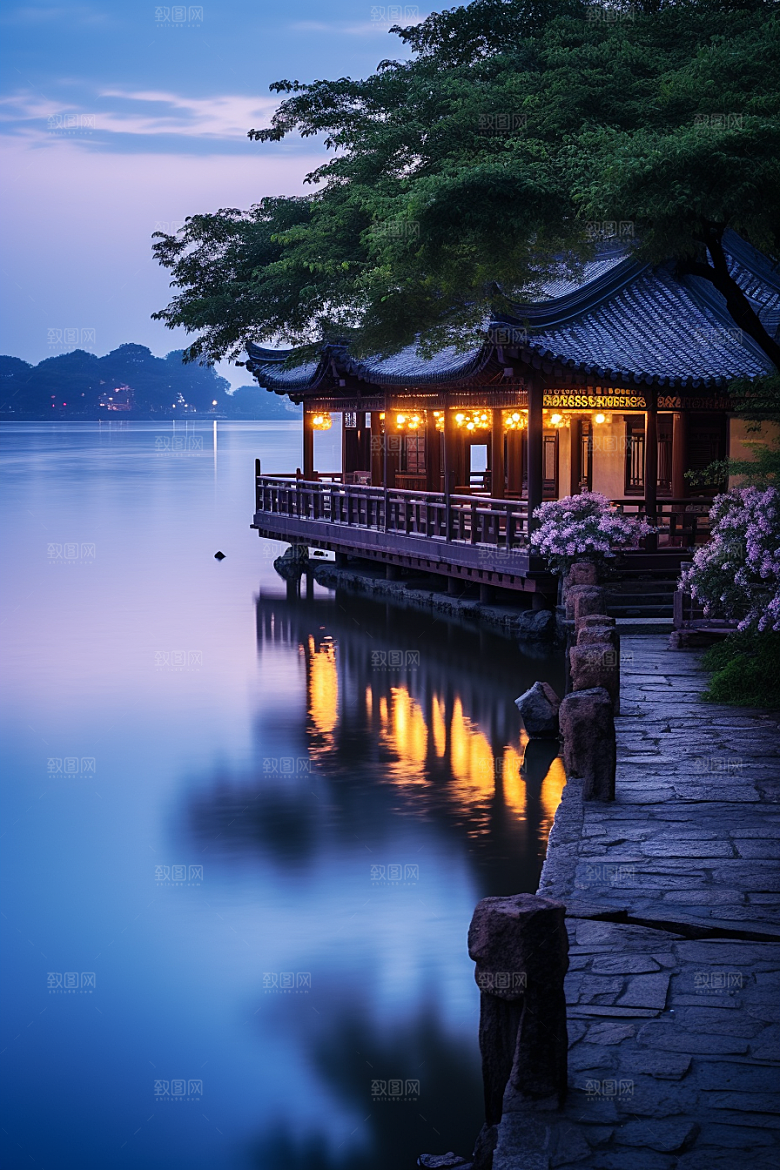杭州城市风光南宋古都景点摄影图