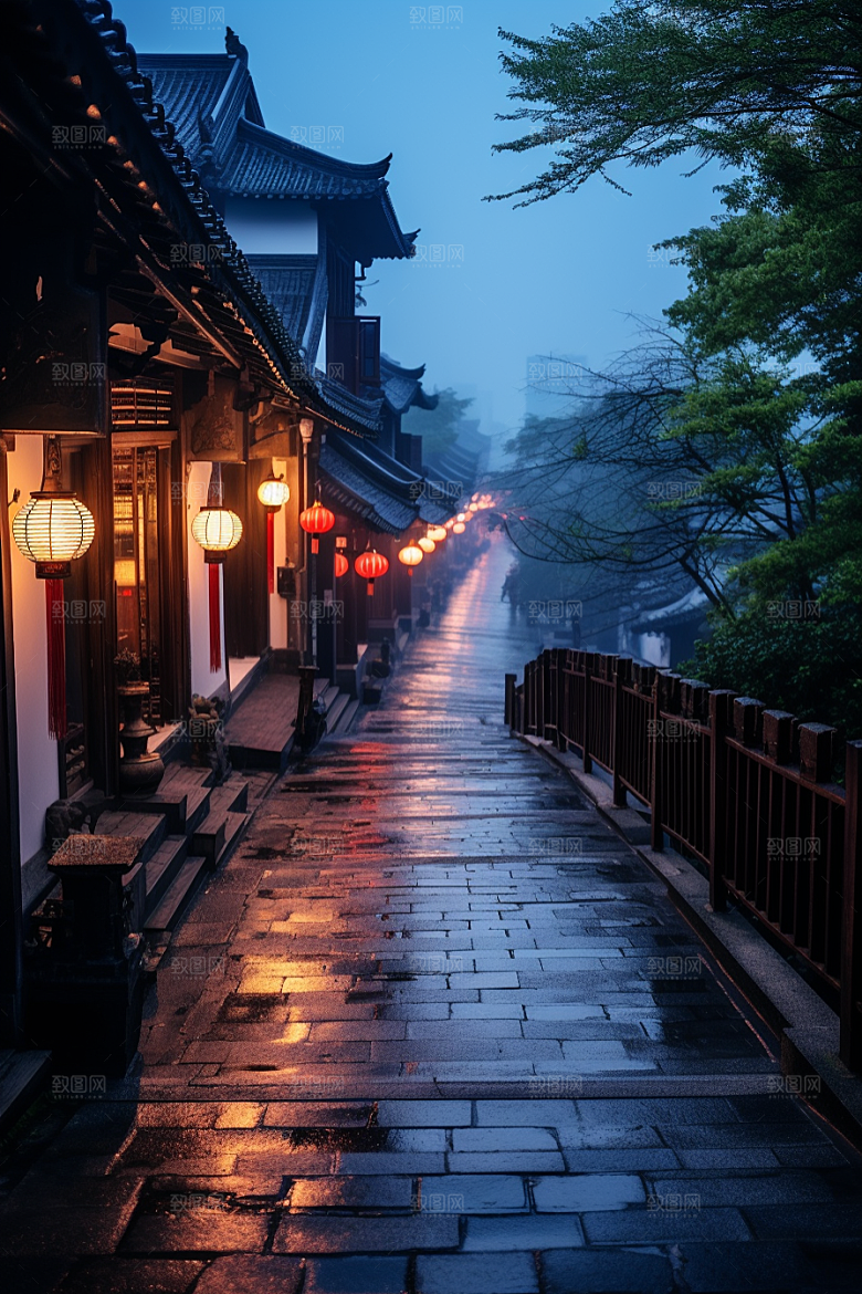 杭州城市风光景点地标摄影图