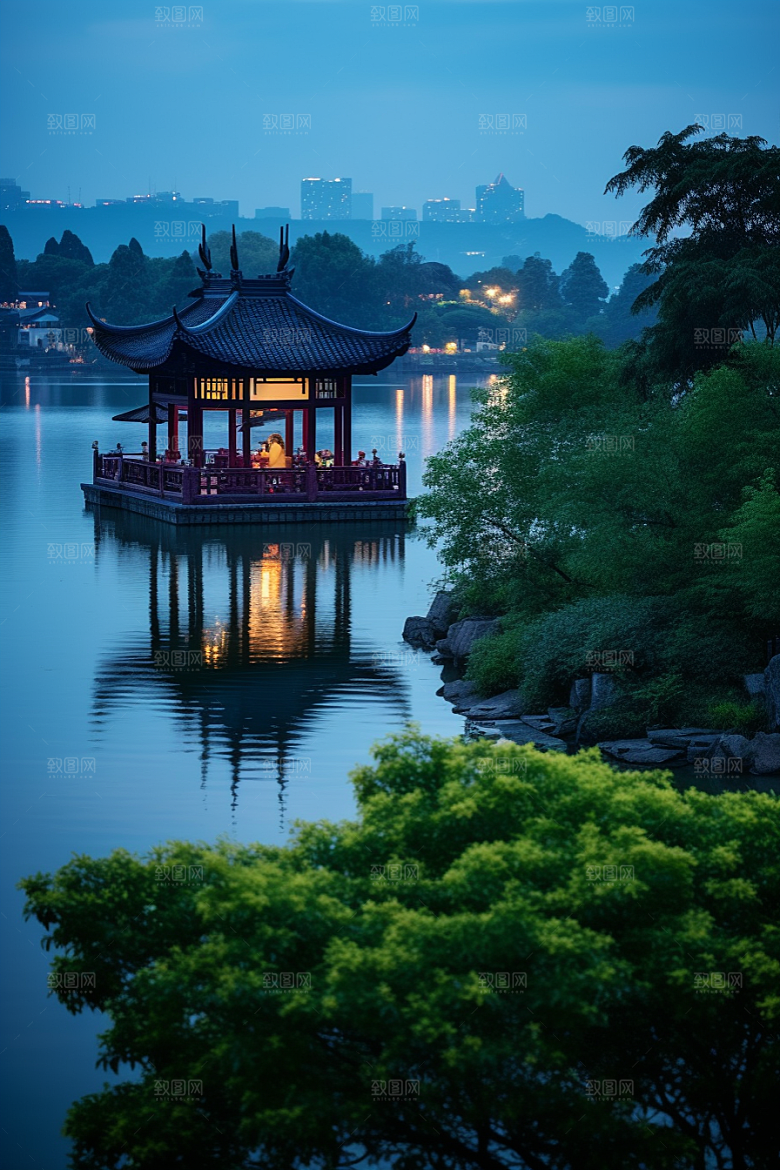 杭州城市风光旅行南宋古都摄影图