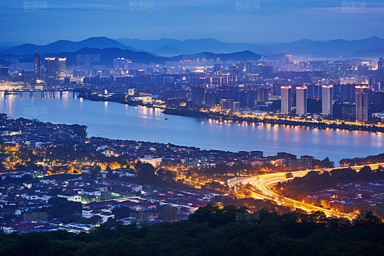 杭州城市风光旅游江南摄影图