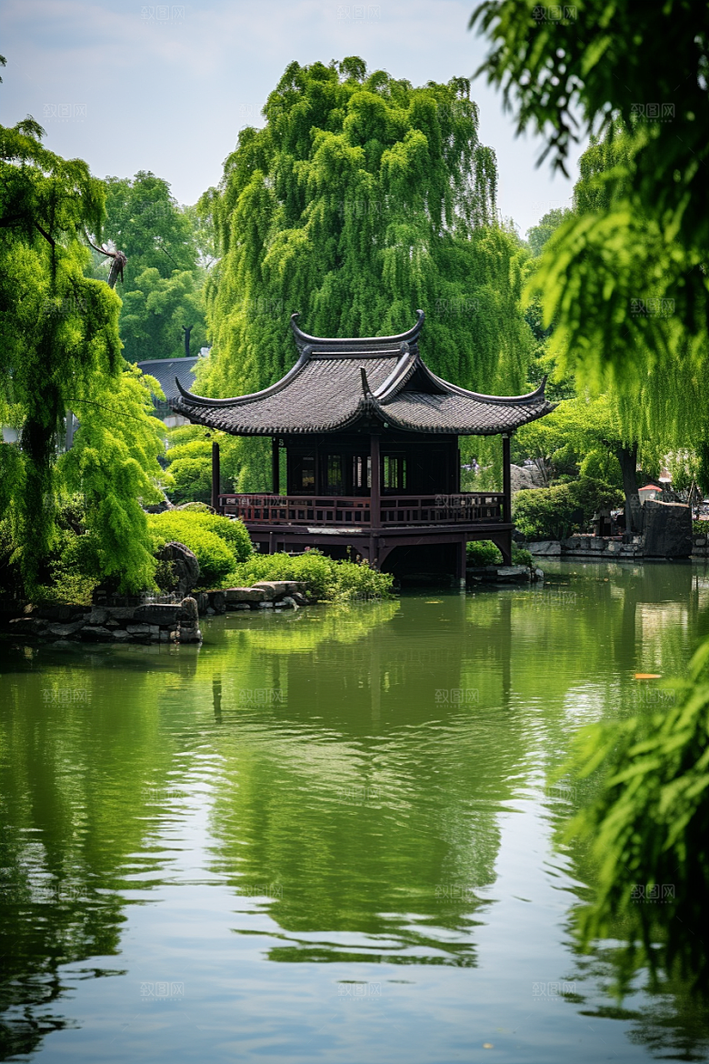 杭州城市风光南宋古都景点摄影图