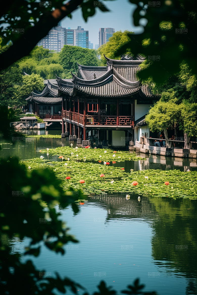 杭州城市风光都市南宋古都摄影图
