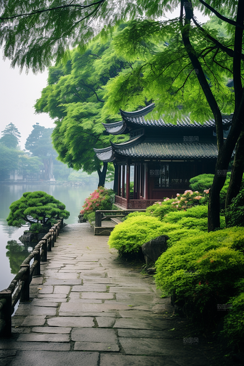 杭州城市风光风景南宋古都摄影图