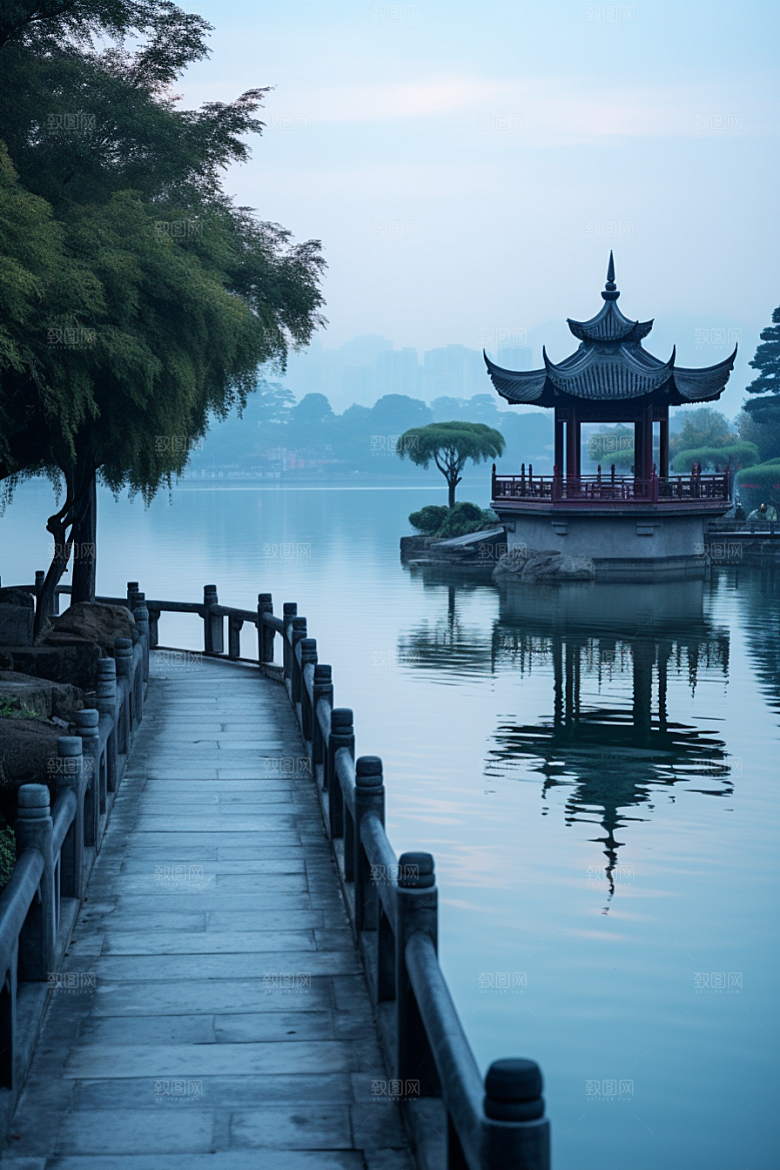 杭州城市风光景色地标摄影图