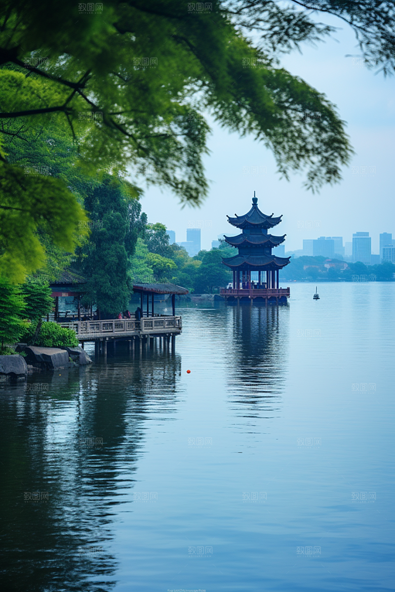 杭州城市风光南宋古都旅行摄影图