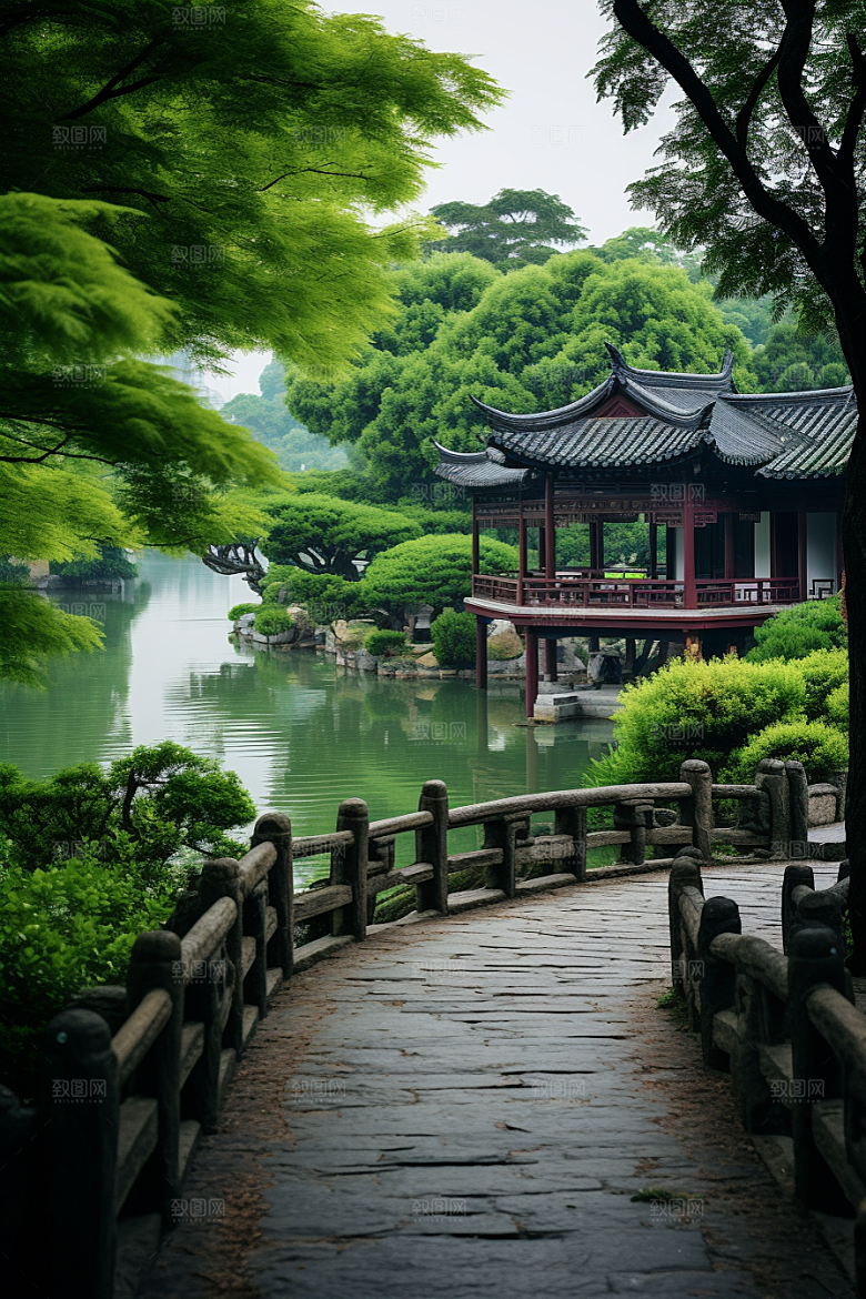 杭州城市风光景点风景摄影图