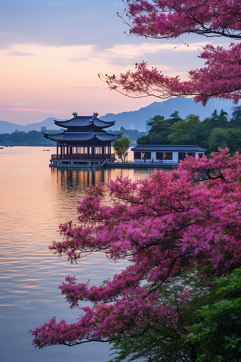 杭州城市风光南宋古都地标摄影图
