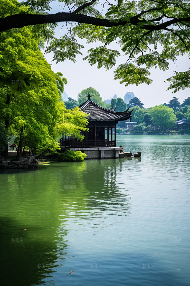 杭州城市风光南宋古都旅行摄影图