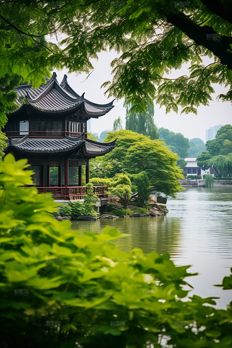 杭州城市风光风景南宋古都摄影图