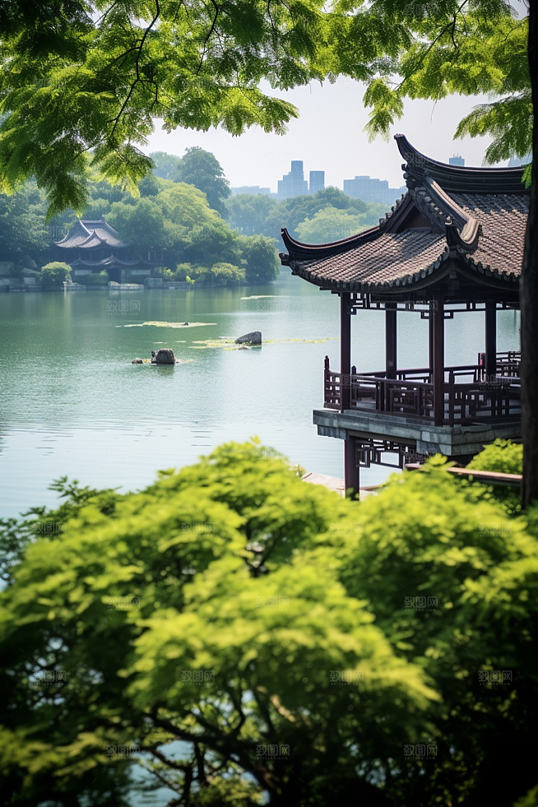 杭州城市风光景点国内游摄影图
